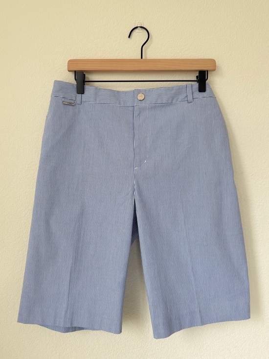 Lauren Ralph Lauren Pants - L-RL Lauren Active Shorts Womens Sz 14 Blue White Seersucker Bermuda Golf Beach